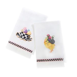 MacKenzie-Childs Chicks & Eggs Guest Towels, set of 2 ✨NWT✨